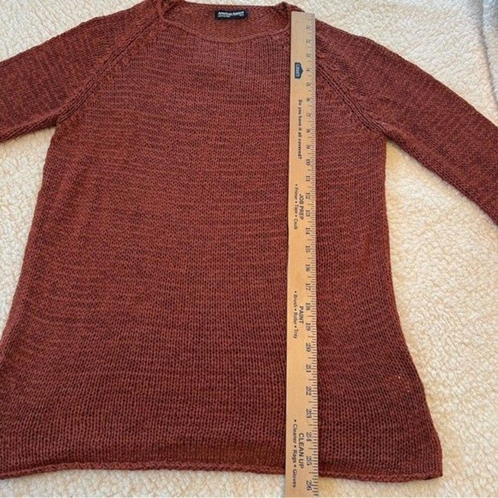 American Apparel Orange Loose Knit Tunic Length Crewneck Casual Sweater sz XS/S - Picture 5 of 7